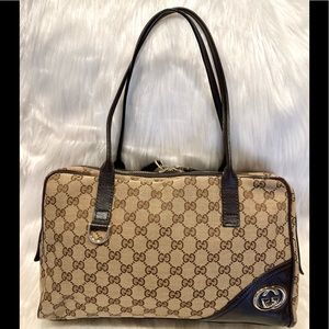 EXCELLENT CONDITION!!! Authentic Gucci GG Monogram New Britt Shoulder Bag Tote